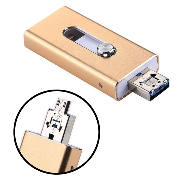 RQW-02 3 in 1 USB 2.0 & 8 Pin & Micro USB 32GB Flash Drive