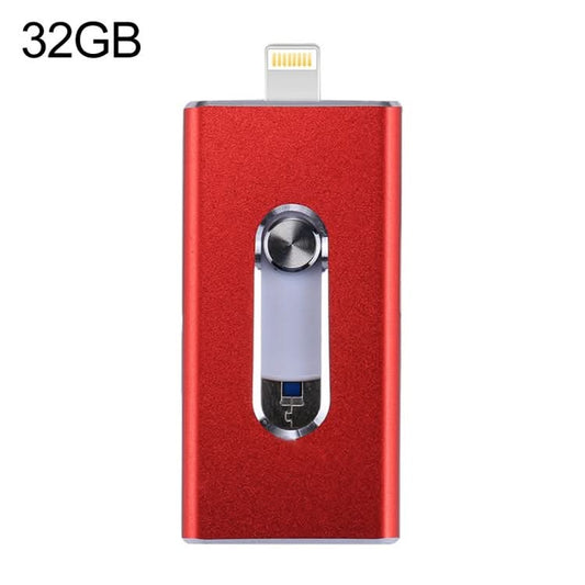 RQW-02 3 in 1 USB 2.0 & 8 Pin & Micro USB 32GB Flash Drive