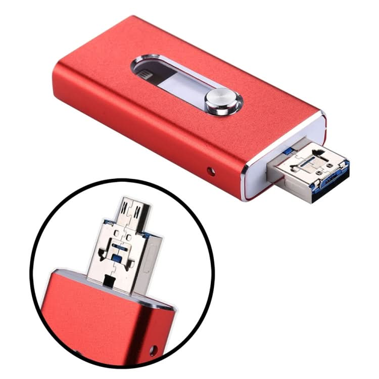 RQW-02 3 in 1 USB 2.0 & 8 Pin & Micro USB 32GB Flash Drive