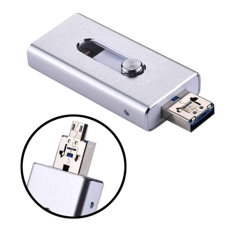 RQW-02 3 in 1 USB 2.0 & 8 Pin & Micro USB 32GB Flash Drive