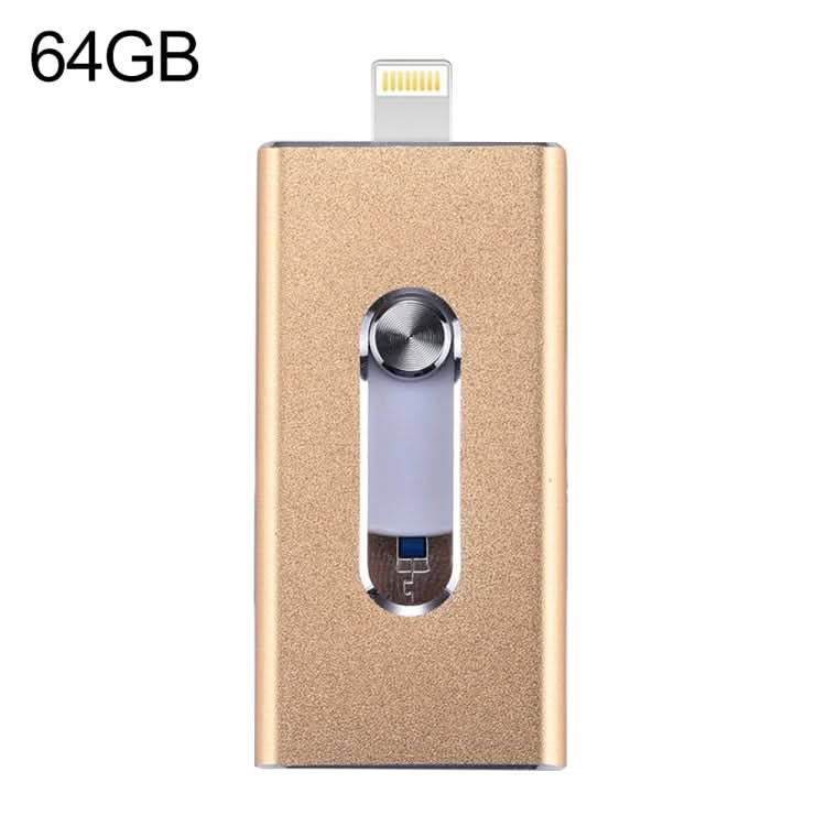 RQW-02 3 in 1 USB 2.0 & 8 Pin & Micro USB 64GB Flash Drive