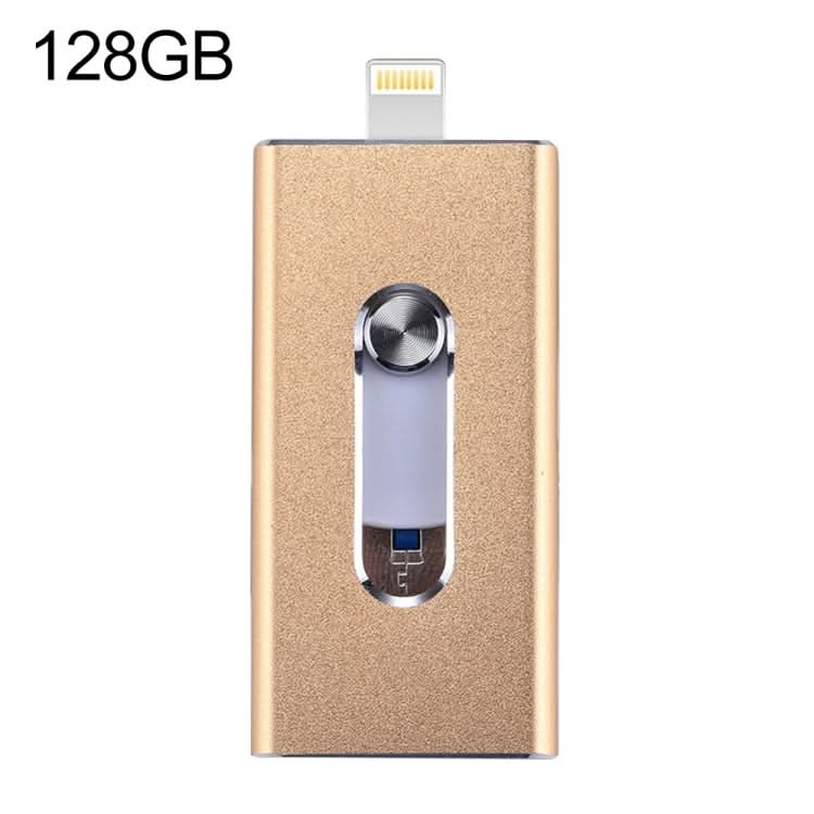 RQW-02 3 in 1 USB 2.0 & 8 Pin & Micro USB 128GB Flash Drive