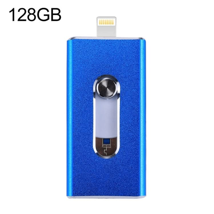 RQW-02 3 in 1 USB 2.0 & 8 Pin & Micro USB 128GB Flash Drive