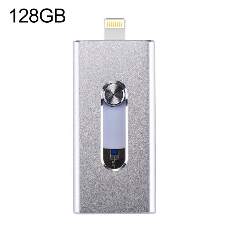 RQW-02 3 in 1 USB 2.0 & 8 Pin & Micro USB 128GB Flash Drive