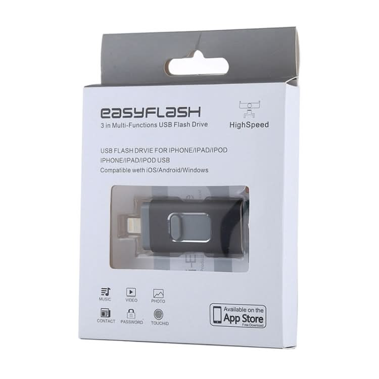 easyflash RQW-01B 3 in 1 USB 2.0 & 8 Pin & Micro USB 32GB Flash Drive