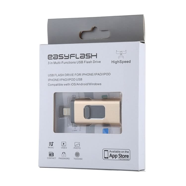 easyflash RQW-01B 3 in 1 USB 2.0 & 8 Pin & Micro USB 32GB Flash Drive