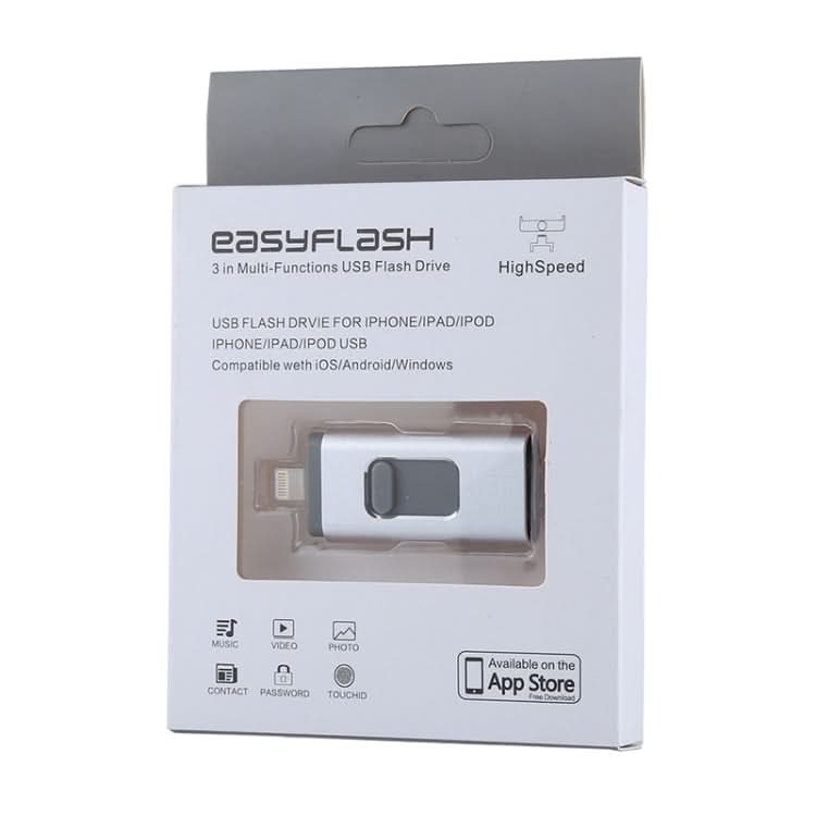 easyflash RQW-01B 3 in 1 USB 2.0 & 8 Pin & Micro USB 32GB Flash Drive