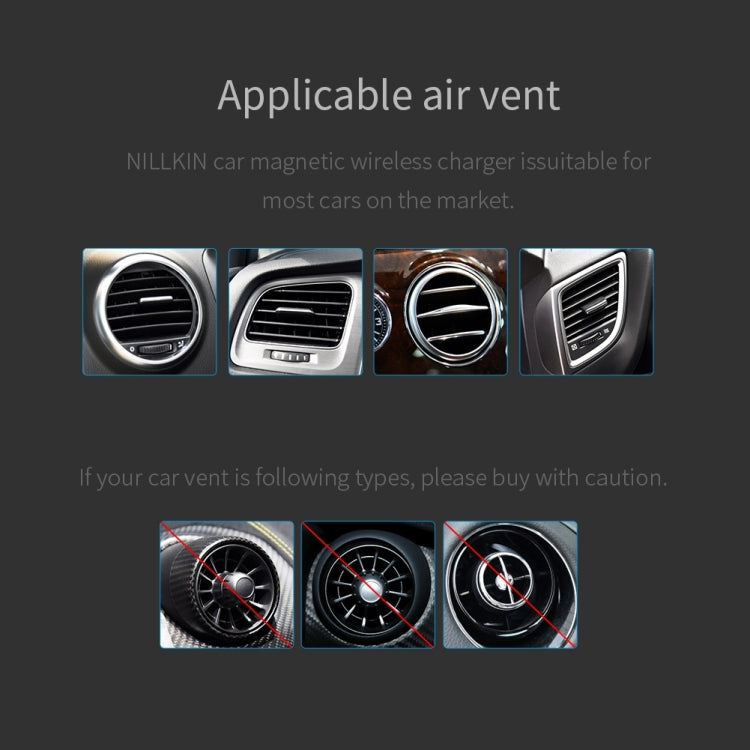 NILLKIN MC027 Car Air Outlet Vent Mount Clamp Holder 10W Fast Charging Qi Magnetic Wireless Charger ÎҵÄÉ̵ê