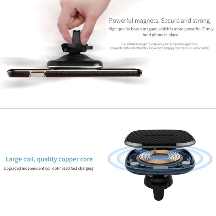 NILLKIN MC027 Car Air Outlet Vent Mount Clamp Holder 10W Fast Charging Qi Magnetic Wireless Charger ÎҵÄÉ̵ê