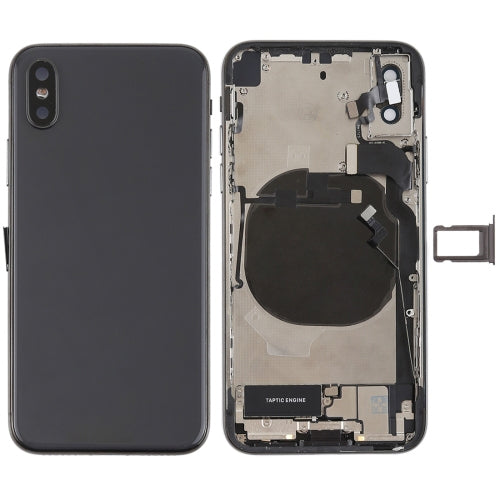 Battery Back Cover Assembly with Side Keys & Vibrator & Speaker Ringer Buzzer & Power Button + Volume Button Flex Cable & Card Tray & Battery Adhesive for iPhone X My Store