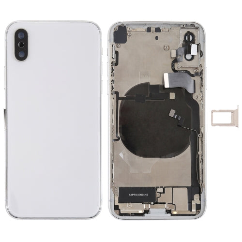 Battery Back Cover Assembly with Side Keys & Vibrator & Speaker Ringer Buzzer & Power Button + Volume Button Flex Cable & Card Tray & Battery Adhesive for iPhone X My Store