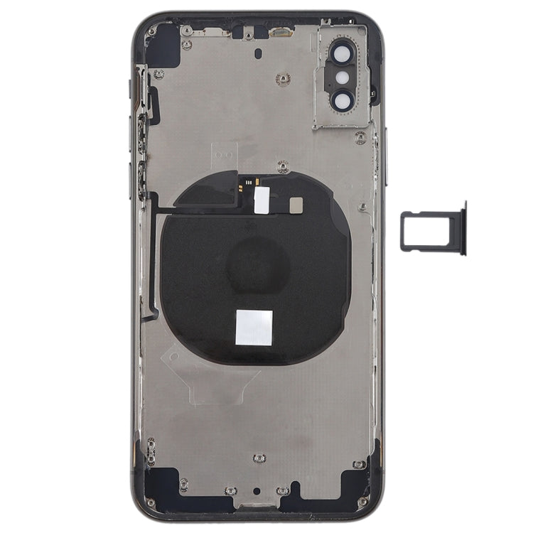 Battery Back Cover Assembly with Side Keys & Wireless Charging Module & Volume Button Flex Cable & Card Tray for iPhone X