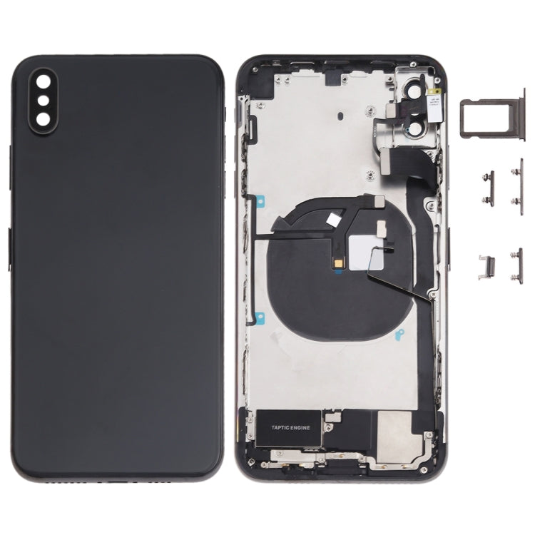 Battery Back Cover Assembly (with Side Keys & Speaker Ringer Buzzer & Motor & Camera Lens & Card Tray & Power Button + Volume Button + Charging Port + Signal Flex Cable & Wireless Charging Module) for iPhone XS Max My Store