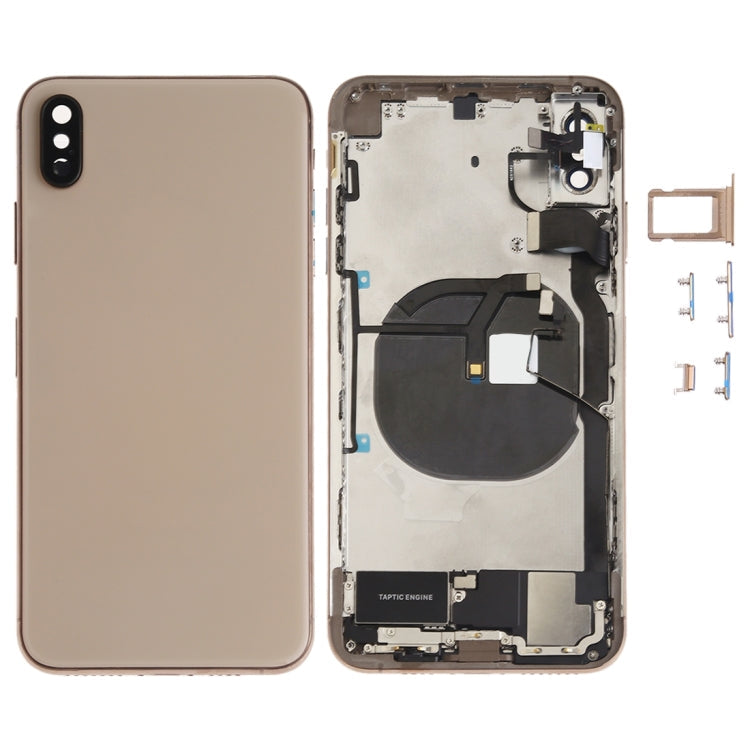 Battery Back Cover Assembly (with Side Keys & Speaker Ringer Buzzer & Motor & Camera Lens & Card Tray & Power Button + Volume Button + Charging Port + Signal Flex Cable & Wireless Charging Module) for iPhone XS Max My Store