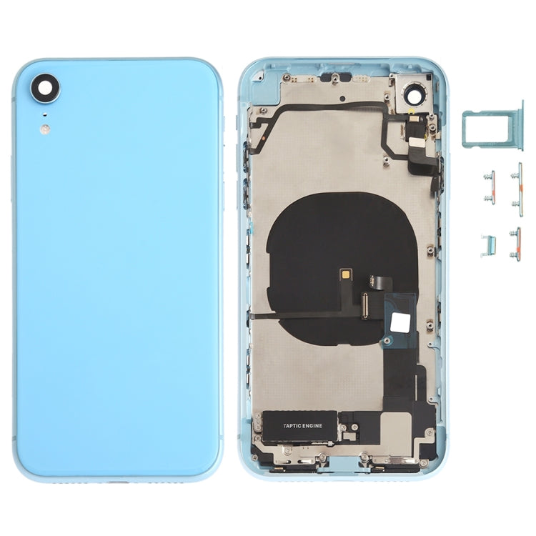 Battery Back Cover Assembly (with Side Keys & Speaker Ringer Buzzer & Motor & Camera Lens & Card Tray & Power Button + Volume Button + Charging Port + Signal Flex Cable & Wireless Charging Module) for iPhone XR