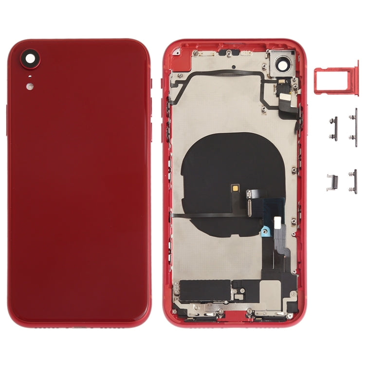 Battery Back Cover Assembly (with Side Keys & Speaker Ringer Buzzer & Motor & Camera Lens & Card Tray & Power Button + Volume Button + Charging Port + Signal Flex Cable & Wireless Charging Module) for iPhone XR My Store