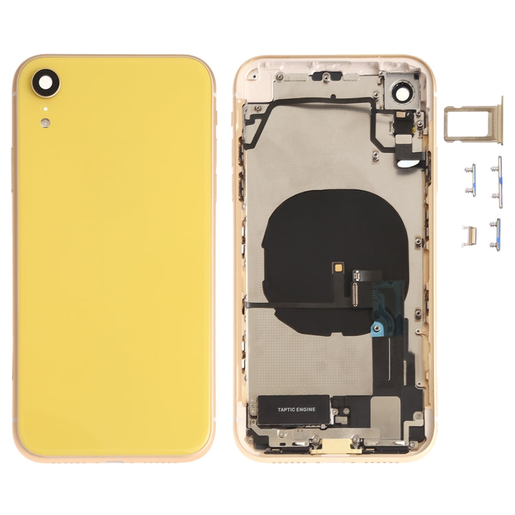 Battery Back Cover Assembly (with Side Keys & Speaker Ringer Buzzer & Motor & Camera Lens & Card Tray & Power Button + Volume Button + Charging Port + Signal Flex Cable & Wireless Charging Module) for iPhone XR