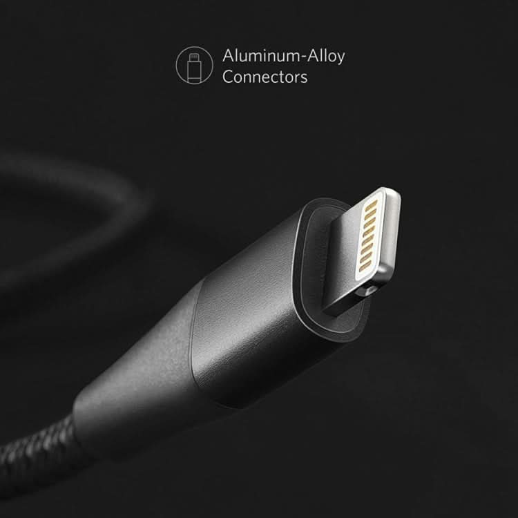 ANKER A8452 Powerline+ II USB to 8 Pin Apple MFI Certificated Nylon Pullable Carts Charging Data Cable, Length: 0.9m