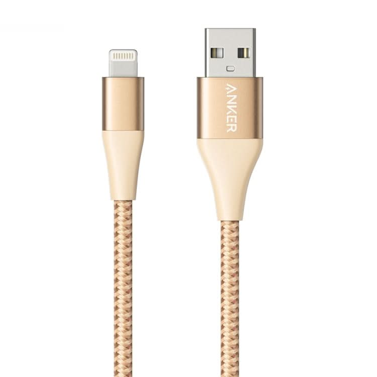 ANKER A8452 Powerline+ II USB to 8 Pin Apple MFI Certificated Nylon Pullable Carts Charging Data Cable, Length: 0.9m