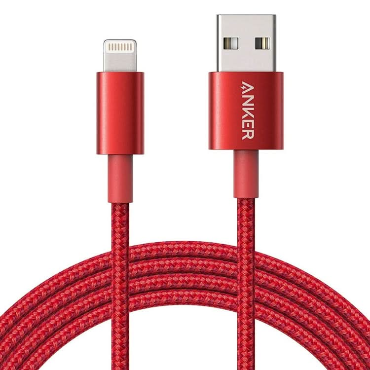 ANKER USB to 8 Pin Apple MFI Certificated Nylon Weaving Charging Data Cable, Length: 1m