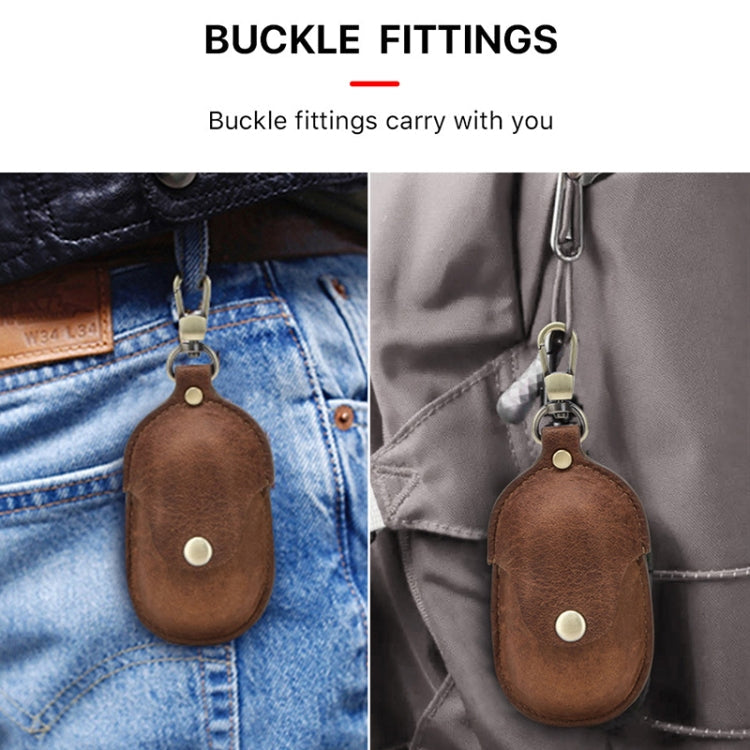 CF1109 For Galaxy Buds Crazy Horse Texture Clamshell Earphone Protective Leather Case with Hook My Store