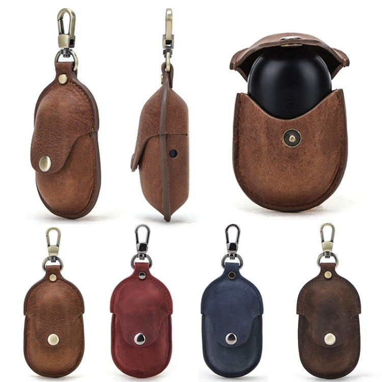 CF1109 For Galaxy Buds Crazy Horse Texture Clamshell Earphone Protective Leather Case with Hook My Store