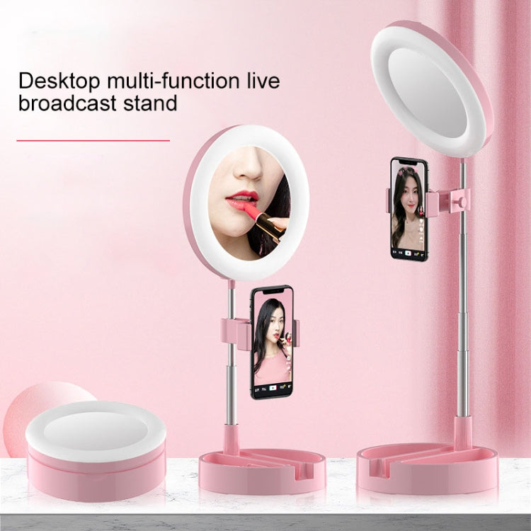 WK G3 Folding Storage Type Desktop Multi-function Live Light Makeup Mirror Holder My Store