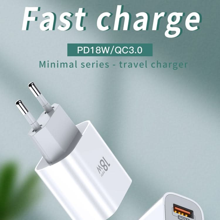 TOTUDESIGN Minimal Series CACQ-05 PD 18W Single USB-C / Type-C Port Travel Charger, EU Plug