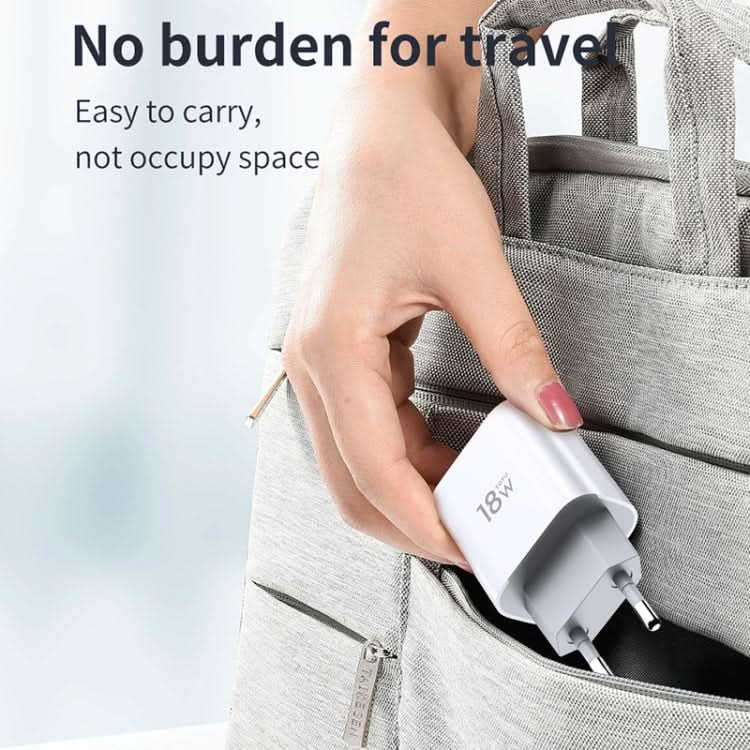 TOTUDESIGN Minimal Series CACQ-05 PD 18W Single USB-C / Type-C Port Travel Charger, EU Plug