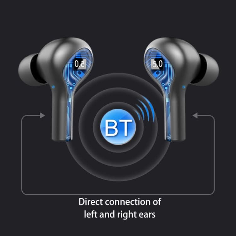 278 TWS External Noise Cancelling Touch Bluetooth Earphone with Charging Box, Support LED Power Digital Display & Breathing Lights & Call & Voice Assistant