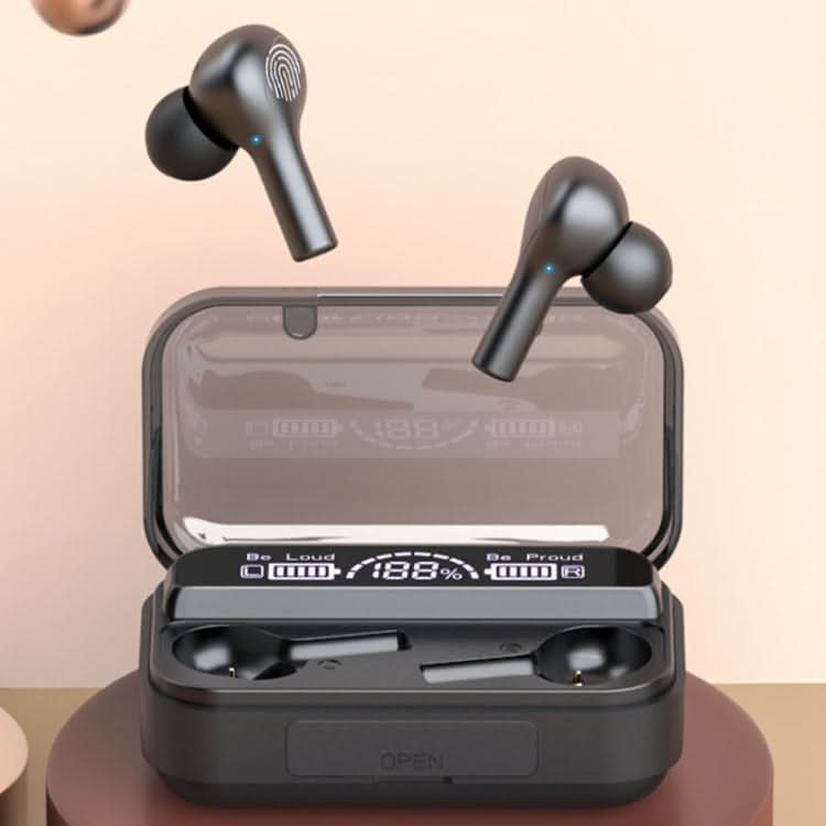 278 TWS External Noise Cancelling Touch Bluetooth Earphone with Charging Box, Support LED Power Digital Display & Breathing Lights & Call & Voice Assistant