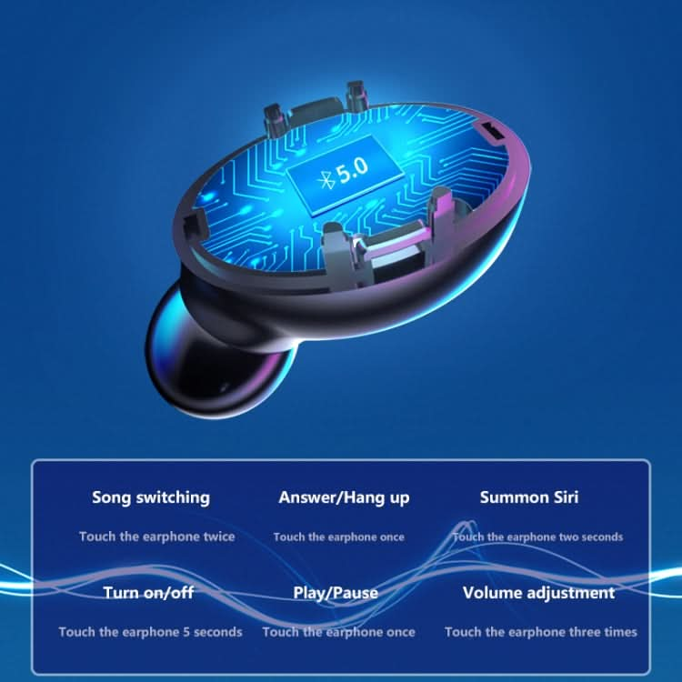 A9 TWS CVC8.0 and DSP Dual Noise Cancelling Bluetooth Earphone with Magnetic Charging Box & LED Digital Display, Support Touch & HD Call & Siri & Power Bank