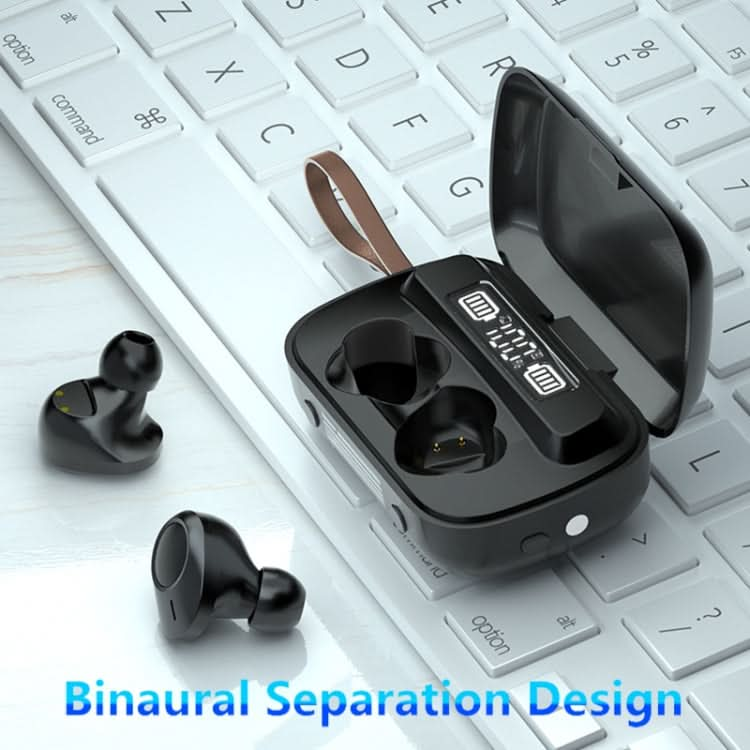 A13 TWS CVC8.0 and DSP Dual Noise Cancelling Touch Bluetooth Earphone with Charging Box, Support LED Digital Display & Clock & Flashlight & HD Call & Siri & Power Bank