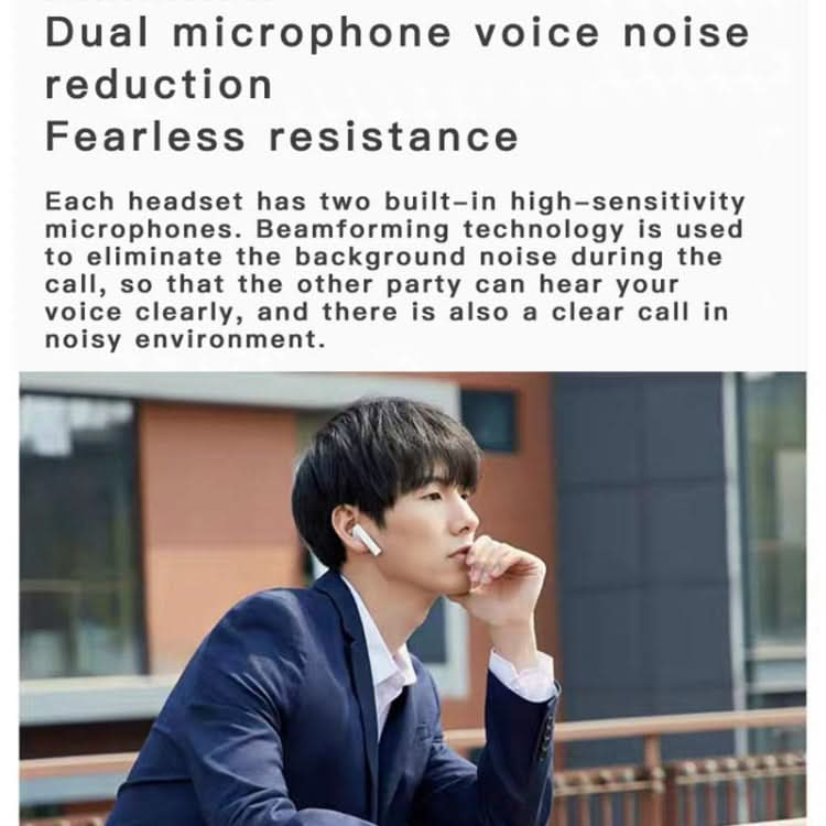 AIR2S TWS Dual Microphone Voice Noise Cancelling Touch Bluetooth Earphone with Charging Box, Support Light Display & Call & Voice Assistant & NFC