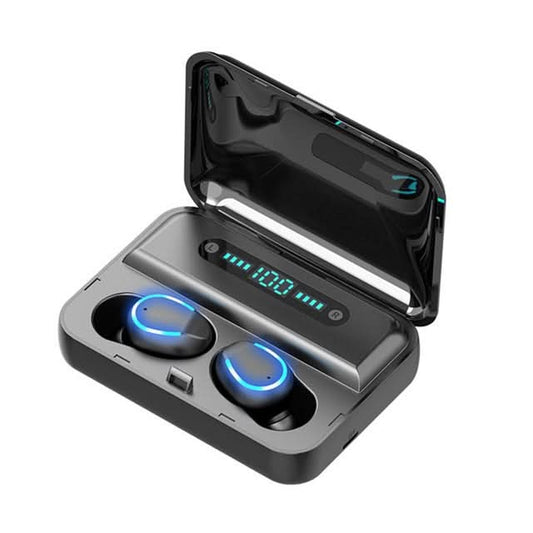 F9-5 Intelligent Noise Cancelling Touch Bluetooth Earphone with Charging Box, Supports Three-screen LED Power Display & HD Call & Power Bank & Siri