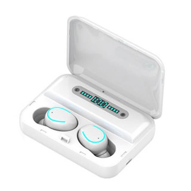 F9-5 Intelligent Noise Cancelling Touch Bluetooth Earphone with Charging Box, Supports Three-screen LED Power Display & HD Call & Power Bank & Siri