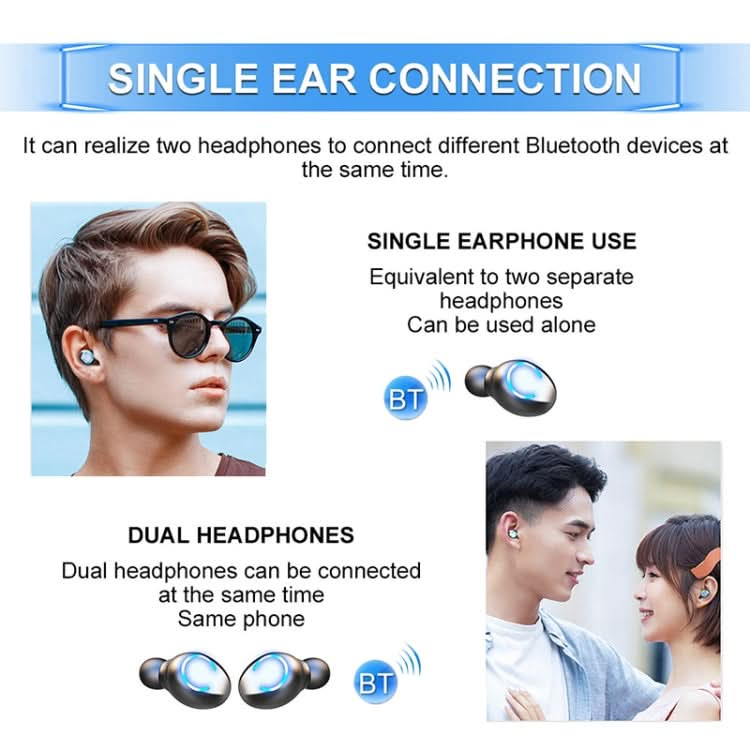 F9-6 TWS CVC8.0 Noise Cancelling Touch Bluetooth Earphone with Pull-out Cylindrical Charging Box, Support LED Power Digital Display & Call & Siri