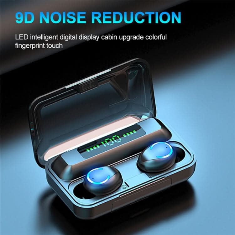 F9-9 TWS CVC8.0 Noise Cancelling Bluetooth Earphone with Charging Box, Support Touch Lighting Effect & Three-screen LED Power Display & Power Bank & Mobile Phone Holder & HD Call & Voice Assistant