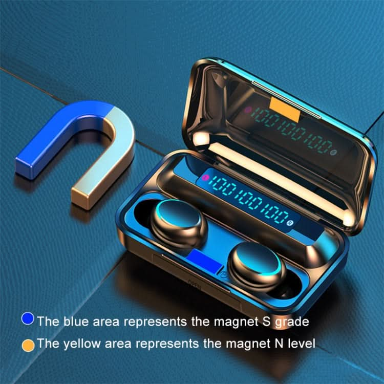 F9-5C Four-bar Breathing Light + Digital Display Noise Reduction Bluetooth Earphone with Hand Strap