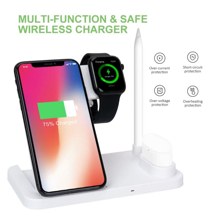 W30 QI Vertical Wireless Charger for Mobile Phones & Apple Watches & AirPods & Apple Pencil, with Adjustable Phone Stand