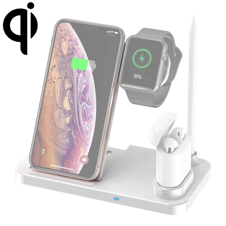 W30 QI Vertical Wireless Charger for Mobile Phones & Apple Watches & AirPods & Apple Pencil, with Adjustable Phone Stand