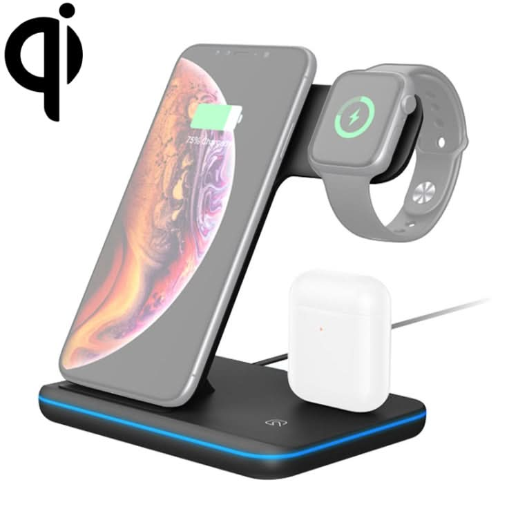 Z5 QI Vertical Magnetic Wireless Charger for Mobile Phones & Apple Watches & AirPods / Xiaomi Redmi AirDots, with Touch Ring Light