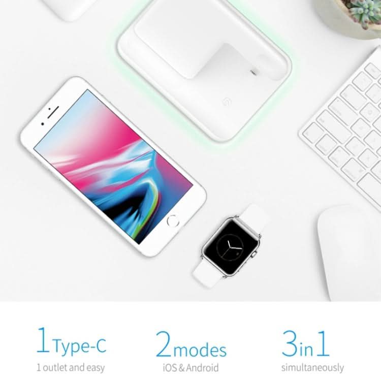 Z5 QI Vertical Magnetic Wireless Charger for Mobile Phones & Apple Watches & AirPods / Xiaomi Redmi AirDots, with Touch Ring Light