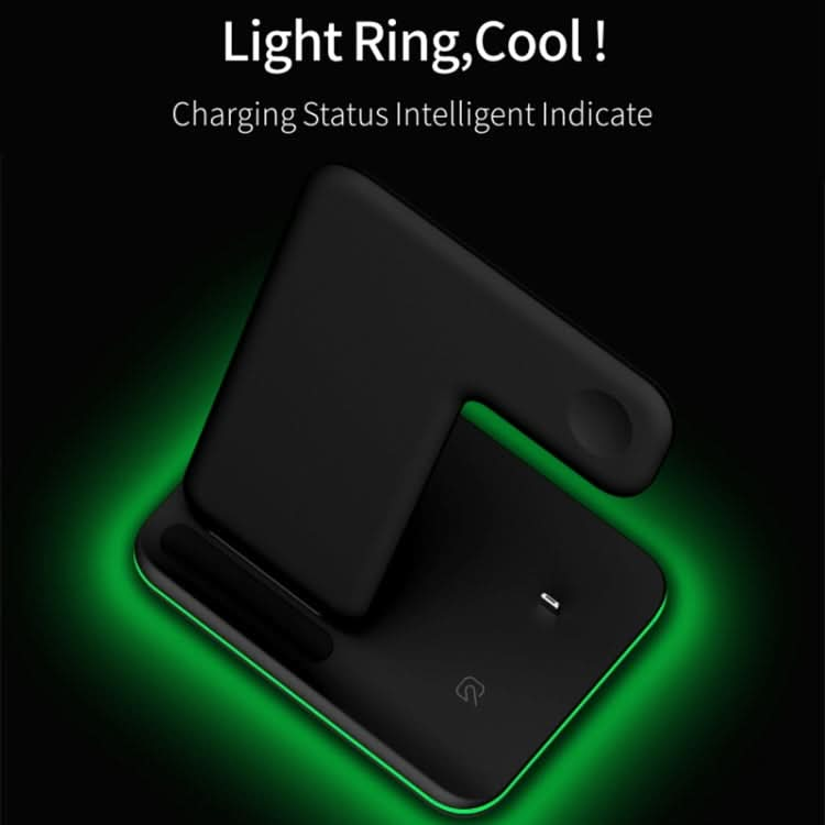 Z5 QI Vertical Magnetic Wireless Charger for Mobile Phones & Apple Watches & AirPods / Xiaomi Redmi AirDots, with Touch Ring Light