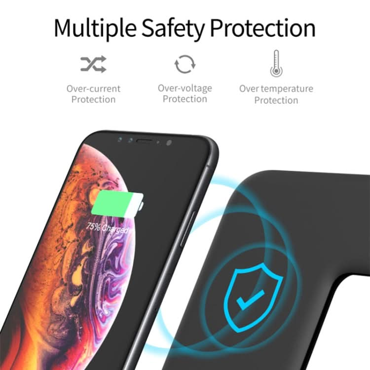 Z5 QI Vertical Magnetic Wireless Charger for Mobile Phones & Apple Watches & AirPods / Xiaomi Redmi AirDots, with Touch Ring Light