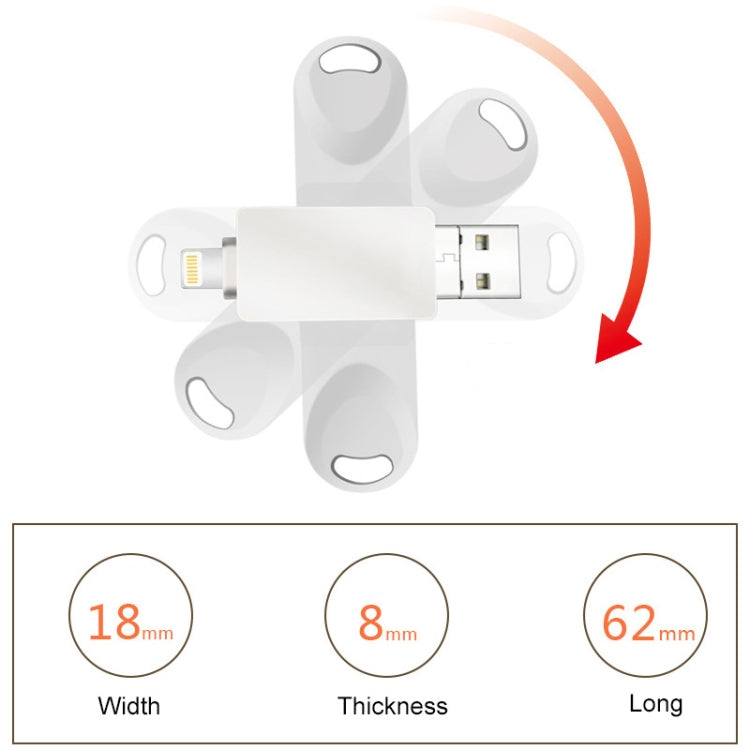 S29 3 в 1 16 ГБ Micro USB + USB + 8-контактный интерфейс Металлический Twister Flash Disk