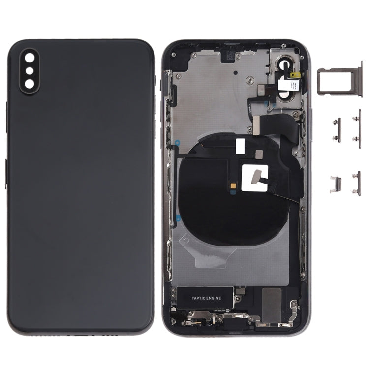 Battery Back Cover Assembly (with Side Keys & Speaker Ringer Buzzer & Motor & Camera Lens & Card Tray & Power Button + Volume Button + Charging Port + Signal Flex Cable & Wireless Charging Module) for iPhone XS My Store