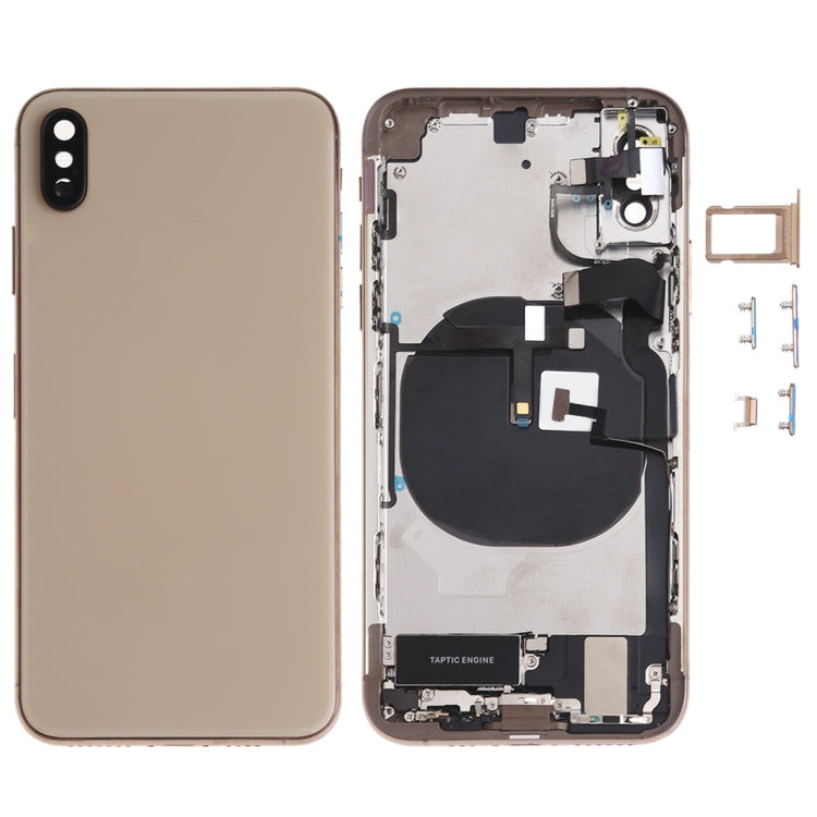 Battery Back Cover Assembly (with Side Keys & Speaker Ringer Buzzer & Motor & Camera Lens & Card Tray & Power Button + Volume Button + Charging Port + Signal Flex Cable & Wireless Charging Module) for iPhone XS