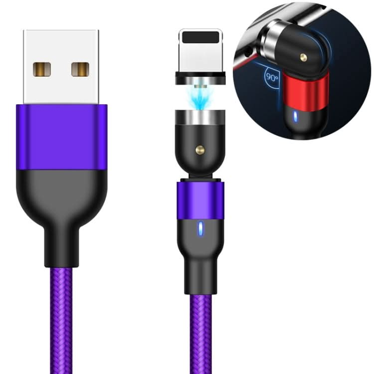 2m 2A Output USB to 8 Pin Nylon Braided Rotate Magnetic Charging Cable