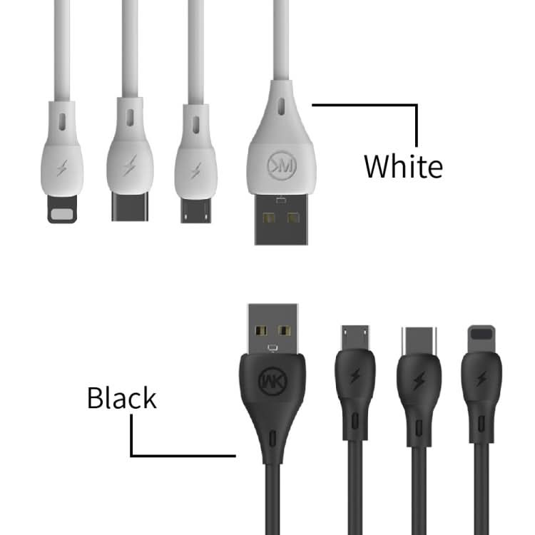 WK WDC-072 1m 2.1A Output Full Speed Series USB to 8 Pin Data Sync Charging Cable